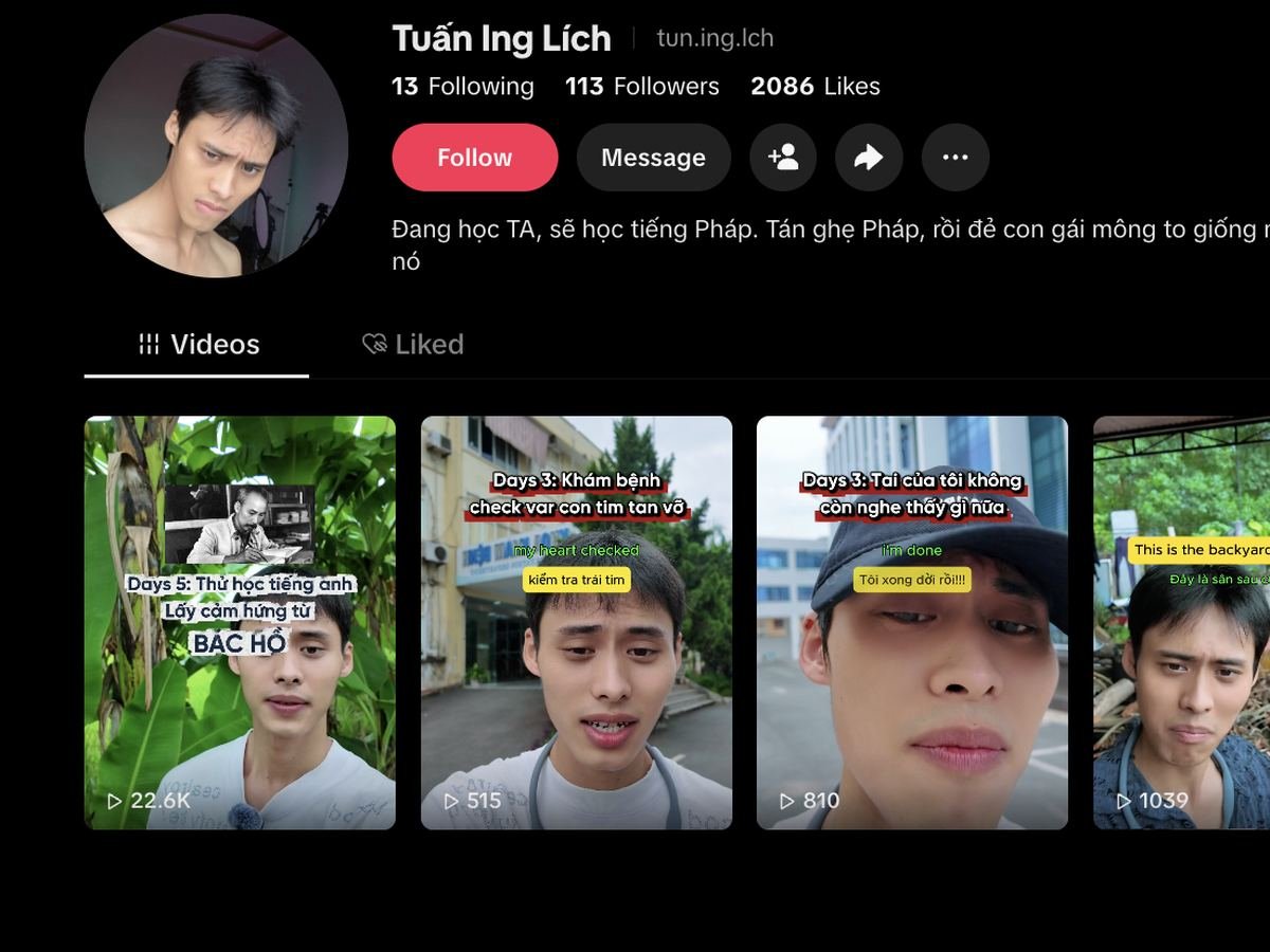 Kênh TikTok Tuấn Ing Lích