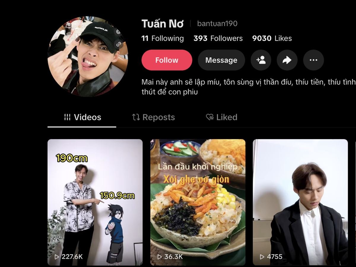 Kênh TikTok Tuấn Nơ