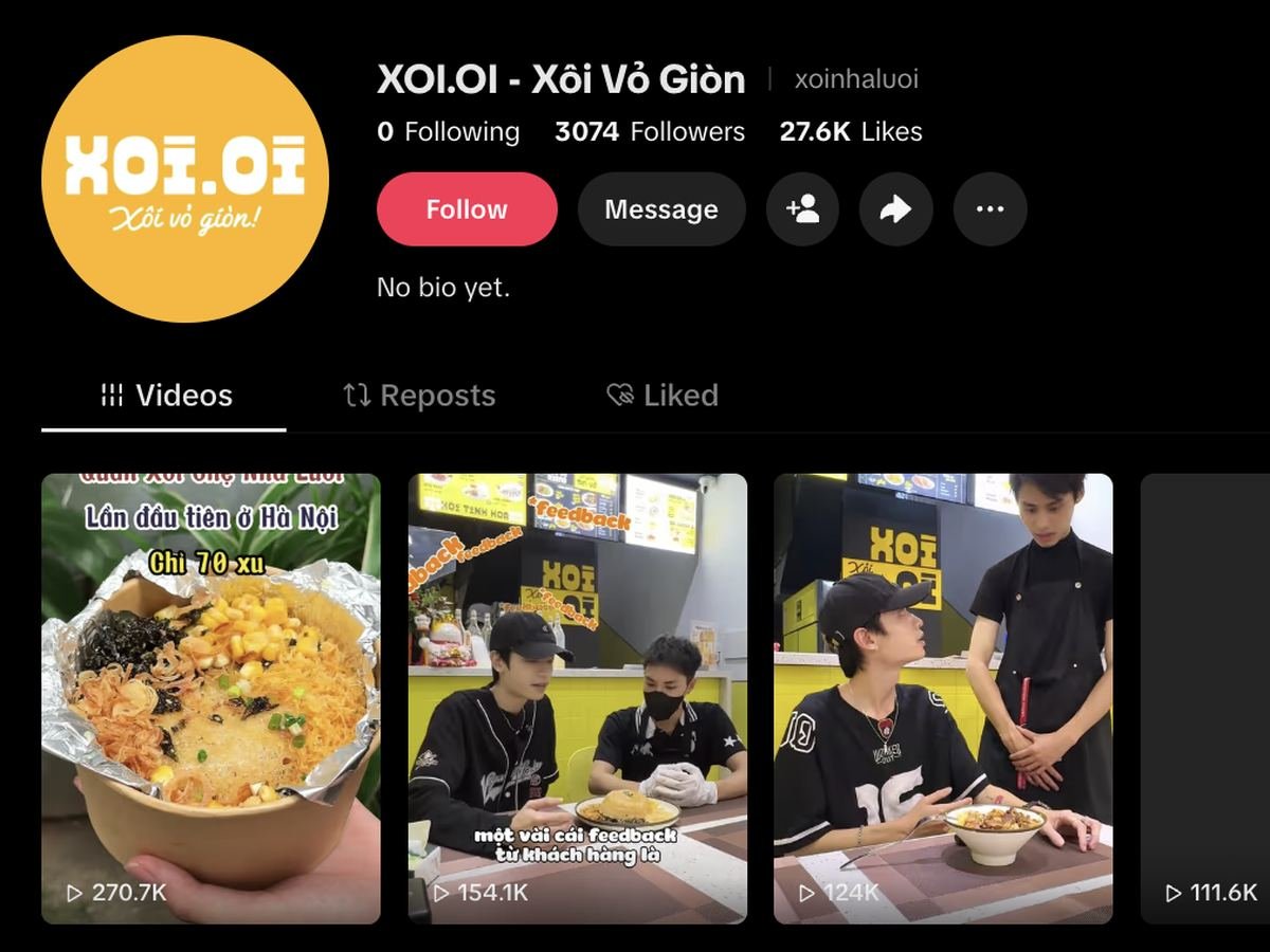 Toàn cảnh kênh TikTok XOI.OI — Xôi Vỏ Giòn